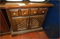 SOLID WOOD 1 OVER 2 DOOR NIGHT STAND