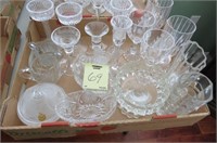 BOX LOT OF CRYSTAL STEM WARE VASES AND MISC