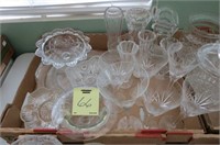 BOX LOT OF CRYSTAL STEM WARE BOWLS AND MISC