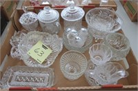 BOX LOT OF CRYSTAL & GLASS BOWLS AND SERVING