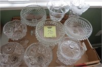 BOX LOT OF CRYSTAL COMPOTE AND CANDY DISHES