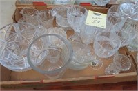 BOX LOT OF CRYSTAL AND CLEAR GLASS