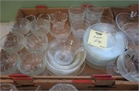 BOX LOT OF CLEAR GLASS AND SHERBERTS