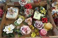 BOX LOT OF MORE FLOWER FIGURINES
