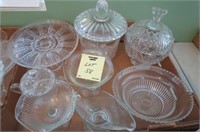BOX LOT OF CRYSTAL BOWLS AND COMPOTE