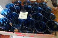 BOX LOT COBALT BLUE LIBBY GLASSES