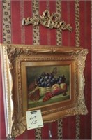 NICE GOLD FRAMED FRUIT PRINT BY CARPENTER