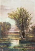 European 20th Century Oil on Canvas Landscape