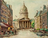 Artist Signed Oil on Canvas Paris City Scene