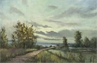 N. NORAN b.1905 Austrian Cloudy Landscape OOC