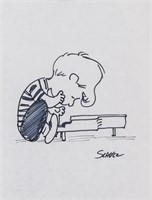 CHARLES SCHULZ US 1922-2000 Ink on Paper Drawing