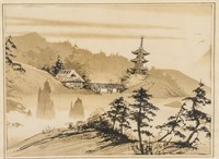 CAROLINE BURNETT Ink on Paper Landscape