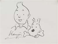 HERGE Belgian 1907-1983 Ink on Paper Tintin