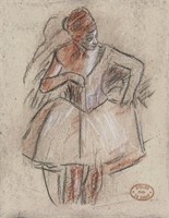 EDGAR DEGAS French 1834-1917 Charcoal/Paper Dancer