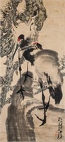 WANG ZIWU Chinese b.1936 Watercolor Paper Scroll