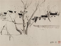 WU GUANZHONG Chinese 1919-2010 Watercolor on Paper