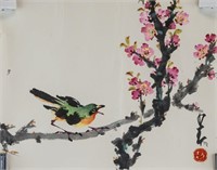 ZHAO SHAOANG Chinese 1905-1998 Watercolor Bird