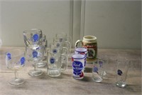 Pabst Blue Ribbon Beer Stein & Beer Glasses