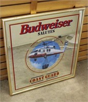 Budweiser Coast Guard Mirror, Approx 21"x23"