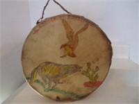 Vintage Hand Painted Small Drum