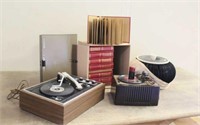 RCA Victor Record Player w/Records & Webcor Record