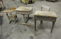 (3) Vintage School Chairs