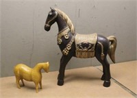 (2) Wood Horses, Approx 13"x10" & 25"x26"