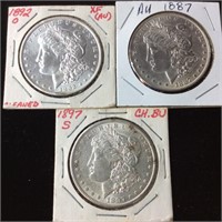 (3) Hi Detail Morgan Silver Dollars