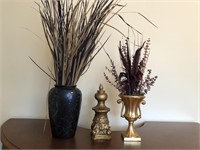 3pcs home décor 2x flower pots & décor item