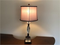 Glass table lamp with shade
