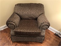 Custom leopard pattern club chair
