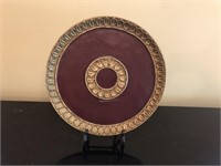 Ceramic décor plate w/iron stand