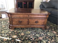 Stanley Mahogany Burl inlay Cocktail Table