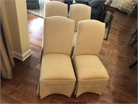 (4) modern fabric protected dining chairs