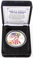 Coin 2000 American Silver Eagle Colorized .999