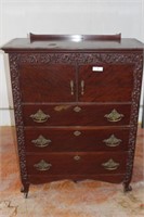 3 DRAWER, 2 DOOR CHEST OF DRAWERS,