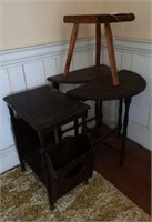 Miscellaneous furniture lot: handled decorated
