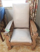 Empire upholstered platform/Morris chair with