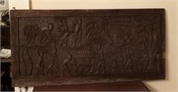 Unique tribal carved wall panel (24” x 40”)