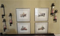 Set of (4) antique car prints 18” x 20” each