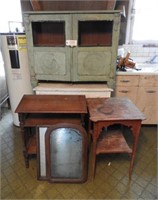 Antique furniture lot: two door server in