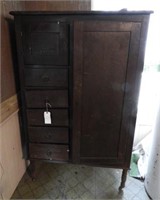 Antique Oak two door five drawer chifforobe