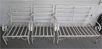 Vintage 3pc metal patio set with scrolled arms