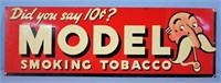 Early 20th C. Model Smoking Tobacco Metal Sign