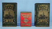 3 Rare Coffee Tins - Capitol Blend & Somerset Club