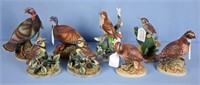 Eight Andrea Bird & Turkey Porcelain Figures