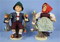Danbury Mint Hummel Apple Tree Boy & Girl Dolls