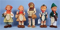 Five Vintage Vinyl Hummel Dolls