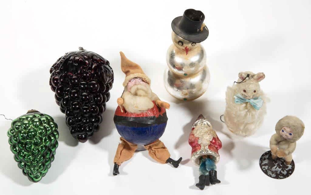 Selection of antique/vintage Christmas ornaments