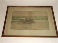 A.B. FROST SIGNED LITHOGRAPH